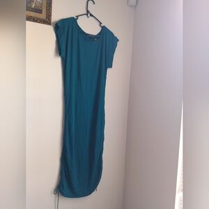 New York & Company Dress Women M Green Maxi Casual Academia Lagenlook Vacation